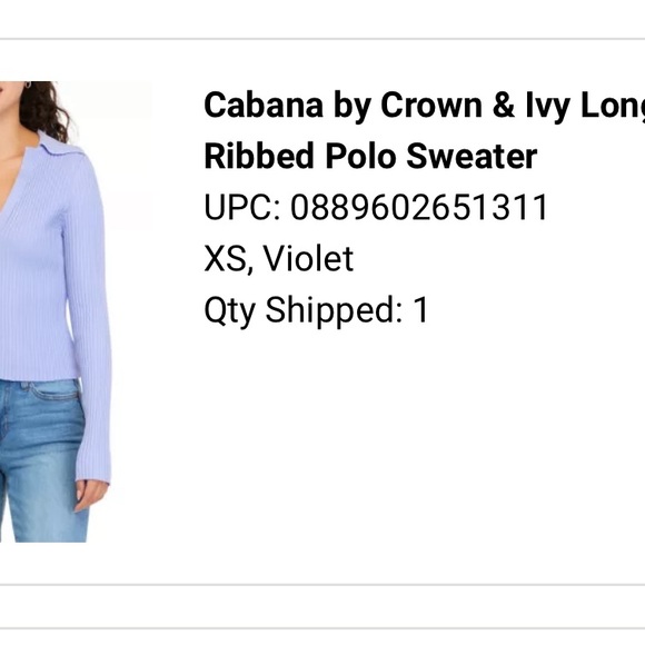 CABANA BY CROWN AND IVY RIBBED POLO - Picture 3 of 3